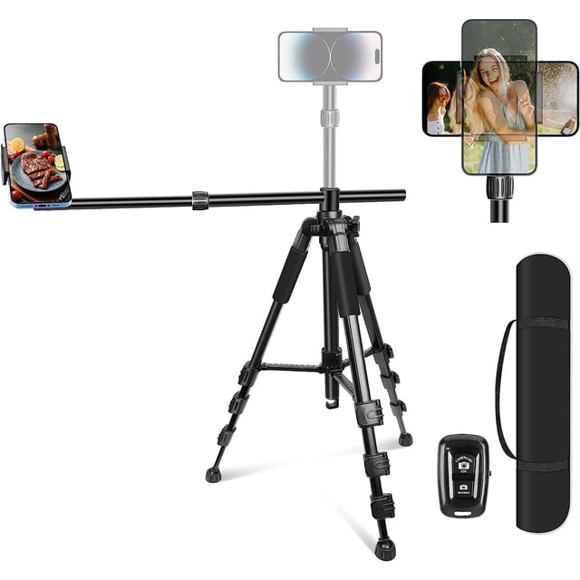 Trípode Elitehood para grabar vídeo desde arriba para iPhone, 71 cm de altura, con mando a distancia
