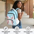 thumbnail image 3 of FKELYI Baseball Blue Drip Print 17 Inch Schoolbag Spacious Kids Backpack with Multi-Pockets for Boys Girls Primary School Bookbag Travel Backpacks for Elementary Student, 3 of 7
