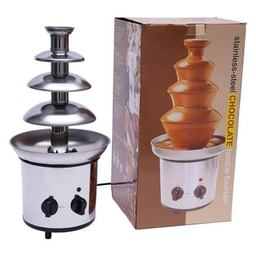 3-Tier Electric Chocolate Sauce Fountain Machine - 17 Oz Fondue For Parties, Weddings, Christmas (Stainless Steel)