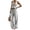 Gray, variant on Two Piece Sets for Women Striped Halter Backless Sleeveless Going Out Tops and Drawstring Wide Leg Pants Summer Beach Vacation Casual Resort Wear