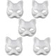 thumbnail image 2 of 5 Pcs Diy White Paper Mask Fox Cat Face Pulp Blank Hand Painted Mask Personality Design Mask For Dance Party Festival Performance White#d353639, 2 of 4