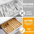 thumbnail image 3 of SpaceAid  Silverware Drawer Organizer with Labels, Expandable,Bamboo, 10 Slots, 3 of 6