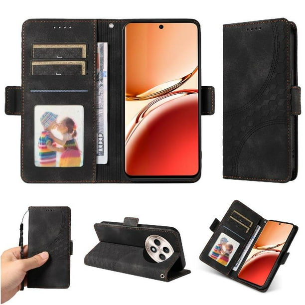 Funda GANGXUN para OPPO Reno 12F 5G con diseño acolchado elegante, cuero PU, protección total y ajuste preciso