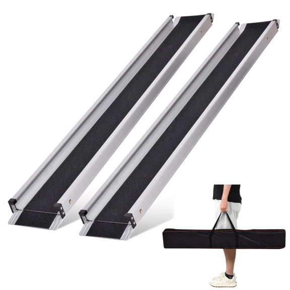 ZHAO Temporary Wheelchair Ramp Portable Aluminum Handicap Ramp Weight Capacity up to 661Lbs Anti-Skid Threshold for Steps Stairs Home cute