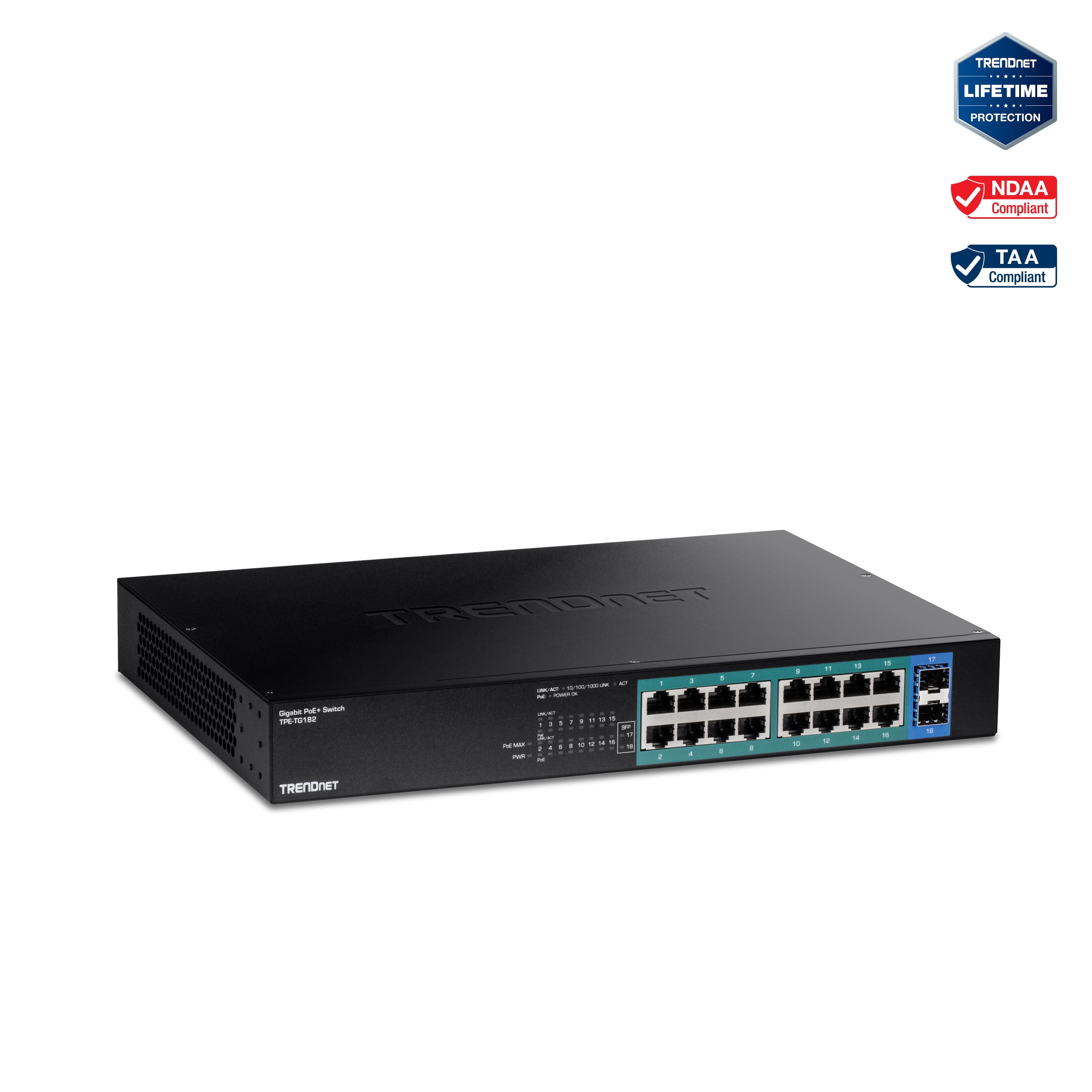 TRENDnet 12-Port 10G Layer 2 Managed SFP+ Switch – TL2-F7120 Für KMU-Netzwerke