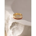 thumbnail image 3 of Silver & Stone Jewels Gold-Plated Band Ring with Ruby Red and White CZ – Stylish Statement Ring for Women, 3 of 6