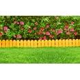 thumbnail image 4 of Evelyne Garden Border Edging: Wooden Fence Design - 8pcs Timber Yard Landscaping Fence Liner Lawn Edge Barrier - 10ft Kit of Decorative Lawn Landscape Panels Elements - GMT-10374-C08, 4 of 9