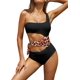 thumbnail image 1 of Femenina Los Trajes de baño de un Hombro para Mujeres recortan un Traje de baño de una Pieza Monokini Negro-Y CH Negro-Y CH Xishao ropa, 1 of 2