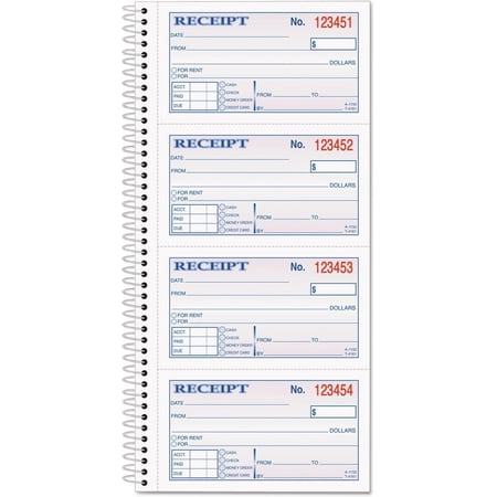 2pcs SC1152 Money/Rent Receipt Book, 2-Part, 11 x 5-1/4, 200 Sets/Book