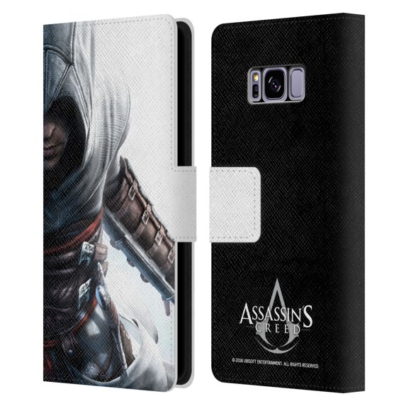 Head Case Designs Officially Licensed Assassin's Creed Key Art Altaïr Half Leather Book Wallet Case Cover Compatible with Samsung Galaxy S8