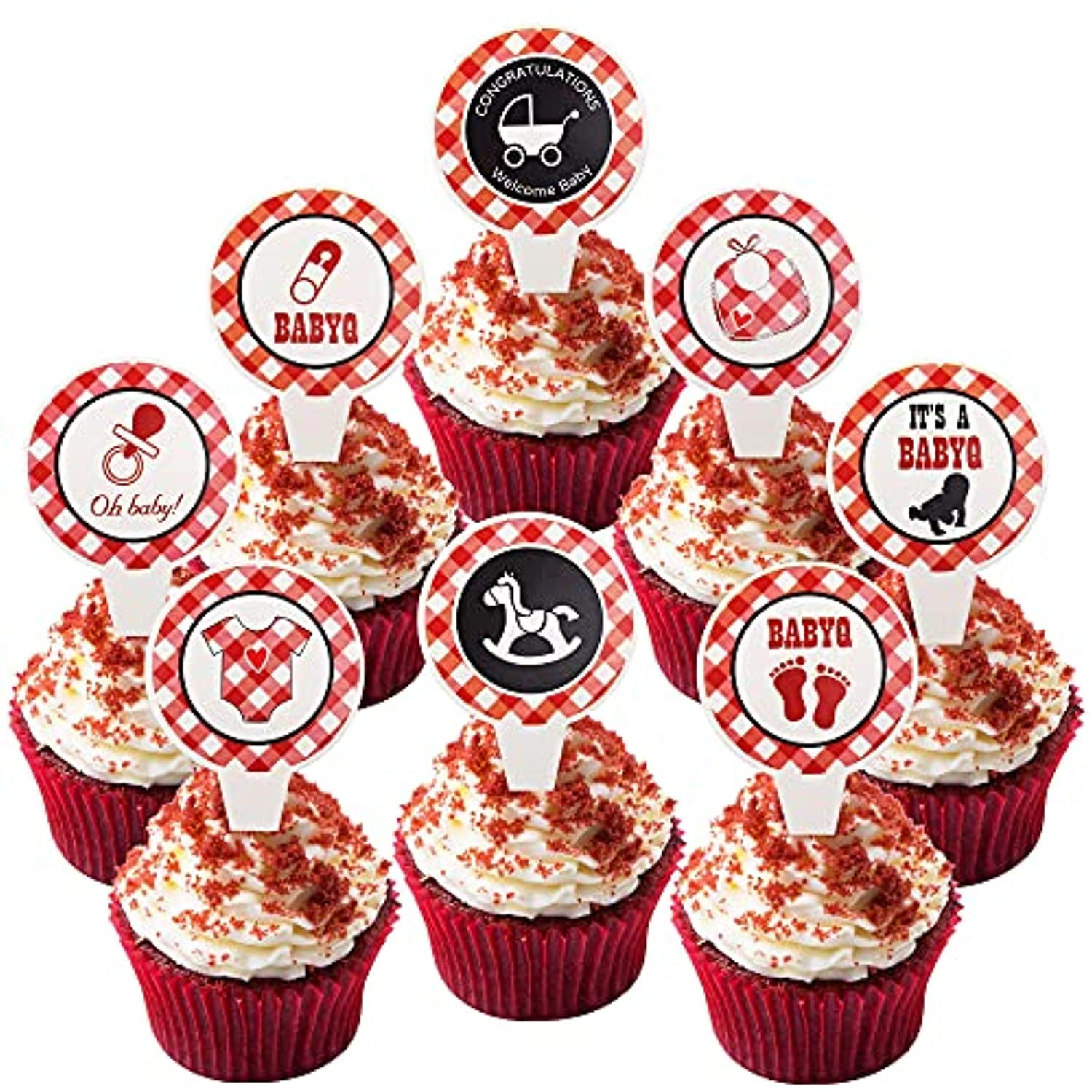 Baby Q Cupcake Topper BBQ Cake Topper For Baby Shower Birthday Party