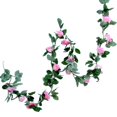 thumbnail image 1 of 2.2m Seda Artificial Rosa Guirnalda Flor Vid Rosa Ratán Boda Hogar Fiesta Decoración Hoja Decoración kenally JJ17275-01, 1 of 6
