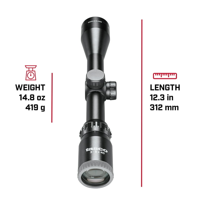 Tasco World Class Riflescope 3-9x40 30/30 Duplex with Rings