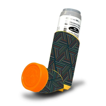 Skin Decal Wrap Compatible With Proventil HFA Asthma Inhaler Sticker Design Triangle Stripes