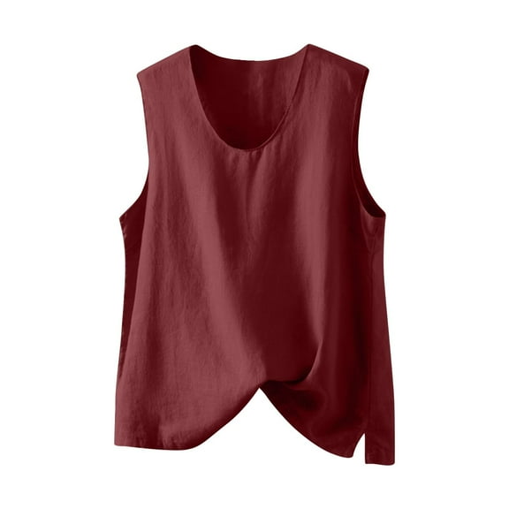 AherBiu Tank Tops for Women Lightweight Summer Casual Loose Round Neck Sleeveless Basic Shirts Blouse