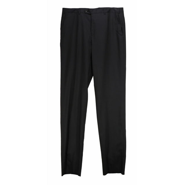 Trussini Men's Charcoal Extra Long Wool Dress Pants - 56