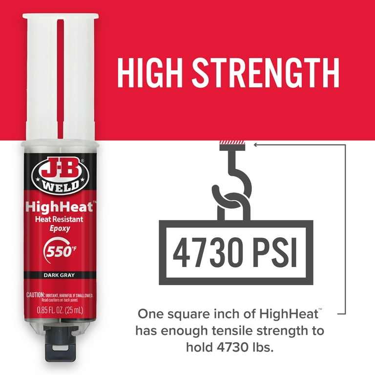 J-B Weld HighHeat Epoxy Syringe 25 ml, heat and chemical