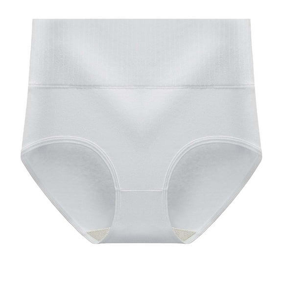 Luvrsol Women's Underwear Cotton Solid Large Size High Waist Tummy Control Panties, L-2XL
