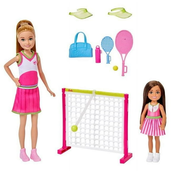 Mattel  Chelsea & Stacie Tennis Lessons Barbie Figures - 4 Piece