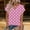Hot Pink, variant on Guluxicc V Neck T Shirts for Women Short Sleeve Polka Dot Casual Loose Tops Spring Summer Womens Shirts