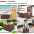 thumbnail image 5 of OPENAIRCOMFORT All Weather Outdoor Patio Ottoman PE Rattan Footstool , Wicker Rattan Ottomans Footrest Seat with Removable Cushion（Beige）, 5 of 6