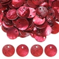 thumbnail image 1 of Uxcell 80-Pack Conchas Planas Naturales Redondas, Cuentas de Moneda Redonda Plana de 15 mm con Agujero, Concha de Madreperla para Joyería [Vino Rojo], 1 of 7