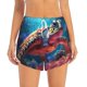 thumbnail image 2 of Balery Colorful Ocean Sea Turtle Pantalones cortos deportivos para mujer con forro y dos bolsillos, elásticos, para entrenamiento, gimnasio, yoga-X-Large, 2 of 7
