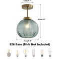 thumbnail image 2 of KCO Lighting Vintage Green Glass Flush Mount Ceiling Light Modern Brass Gold Semi Flush Mount Ceiling Lamp, 2 of 7