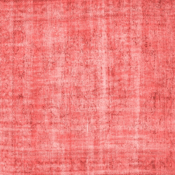 Ahgly Company Indoor Square Abstract Red Contemporary Area Rugs, 5' Square