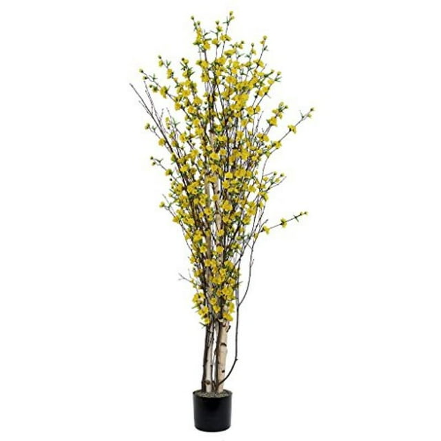 Vickerman Vickerman 4' Artificial Yellow Blossom Tree set in Black Pot