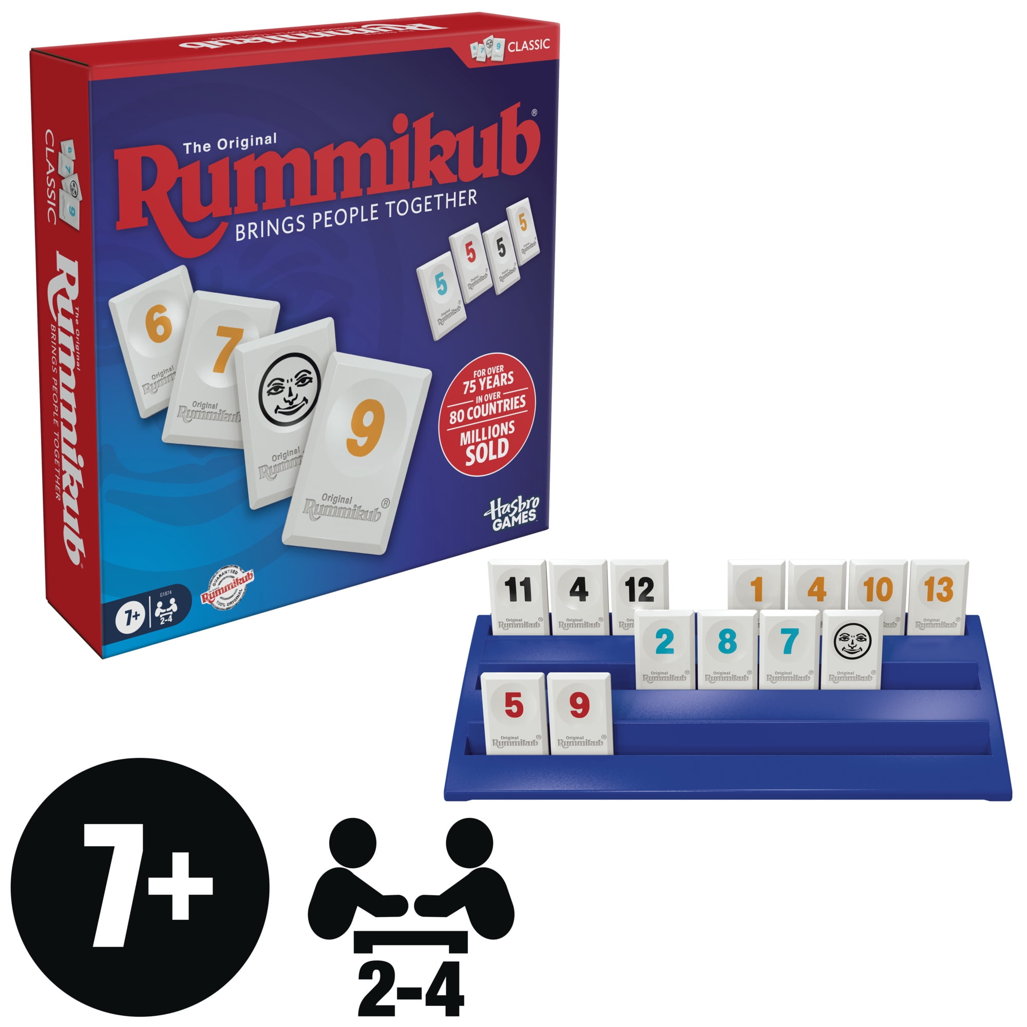 The Original Rummikub Official Rummy Cube Tile Game, 106 Pieces, Family Games, Ages 7+