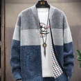 thumbnail image 3 of Ropa de hombre de cuello alto con cremallera, chaleco de negocios, suéter de punto azul sin mangas con cremallera, chaleco de cuello alto rojo para hombre, sudadera A, 3 of 5