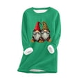 thumbnail image 2 of Wowcloth Women's Thermal Shirt with Christmas Print, Fleece Lined for Warmth, Long Sleeve Round Neck Fitted Design for Autumn Winter and Daily Wear, 2 of 5