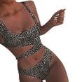 thumbnail image 2 of Floenr One Piece Women’s Tankini Swimsuit,Sexy Double Straps Cutout Solid Bathing Suit,Low Waisted Hollow Tummy Control Bandage Swimwear Beachwear, 2 of 7