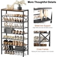 thumbnail image 5 of 8-Tier Tall Shoe Rack Organizer with Wooden  for Entryway Closet Garage Rustic Brown Metal Heavy-Duty Storage, 5 of 7