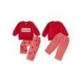 thumbnail image 2 of BemeyourBBs Toddler Baby Boys Girls Valentines Day Outfit Fall Winter Spring Clothes Lover Boy Embroidery Long Sleeve Pullover Crewneck Sweatshirt Heart Plaid Pants Cute 2Pcs Clothing Set, 2 of 9