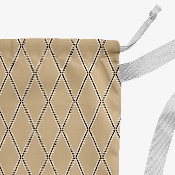 Simply Daisy Canvas Diamond Dots 18 x 29 in Taupe Laundry Bag