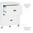 thumbnail image 2 of Laysan Home Modern Rolling Wood 2 Drawer File Cabinet in White, 2 of 14