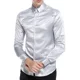 thumbnail image 4 of Camisas De Vestir De Seda Satinada Brillante Para Hombre, 4 of 8