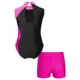 thumbnail image 2 of inhzoy Girls 2 Piece Dance Sports Outfits Gymnastics Leotard Ballet Dance Unitard with Shorts Set, 2 of 5