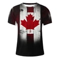 thumbnail image 6 of Yertdoel Men T-shirts Crew Neck Short Sleeve Canada Day Maple Leaf Print Shirts Soft Comfortable Loose Breathable Hawaiian Beach Vacation Summer Outdoor Casual Tops, 6 of 9