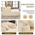 thumbnail image 3 of Oversized Chaise Longue Chair Indoor, Modern Upholstered Corduroy Deep Seat Sofa Bed with Throw Pillows and Armrests, Sleeper Sofa Couch for Living Room, Bedroom Apartment, 3 of 8