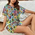 thumbnail image 4 of Fotbe Cute Dogs Collage Conjunto de Pijama Estampado para Mujer, 2 Piezas, Ropa de Dormir con Camiseta de Manga Corta y Shorts Suaves-Small, 4 of 6
