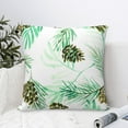 thumbnail image 6 of YFYANG Square Decorative Throw Pillow Case (Without Pillow Insert), Green Watercolor Plant Texture Bedroom Sofa Car Cushion Cover, 24"x24", 6 of 9