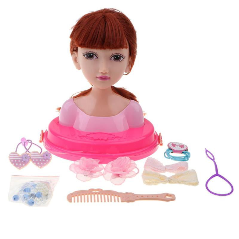 Girls Fashion Hair Styling Dolls Head Play Set Kids Childs Toy Beauty Girl Gift 