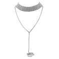 thumbnail image 1 of Up to 65% Off Tassel Inlaid Geometric Neck Alloy Multi-Layer Full Diamond Necklace Necklace Rings Earring Jewelry on Clearance, 1 of 1