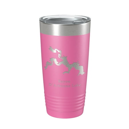 

Bayou D Arbonne Lake Map Tumbler Travel Mug Insulated Laser Engraved Coffee Cup Louisiana 20 oz Pink