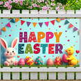 thumbnail image 5 of LUUFILx Easter Party Decorations Happy Easter Banner Backdrop Bunny Chick Egg Background Spring Celebration Photography Props Supplies Festival Decor, 5 of 8