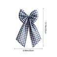 thumbnail image 3 of Large Halloween Decorative Wreath Bow Gingham Plaid Fabric Ribbon for Front Door Fall Party Decorations and Halloween Home Supplies, 3 of 6