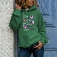 thumbnail image 2 of Penkiiy Sweat à Capuche pour Femmes Mode Manches Longues Imprimé avec Poche Décontracté Vert Y2K, 2 of 7